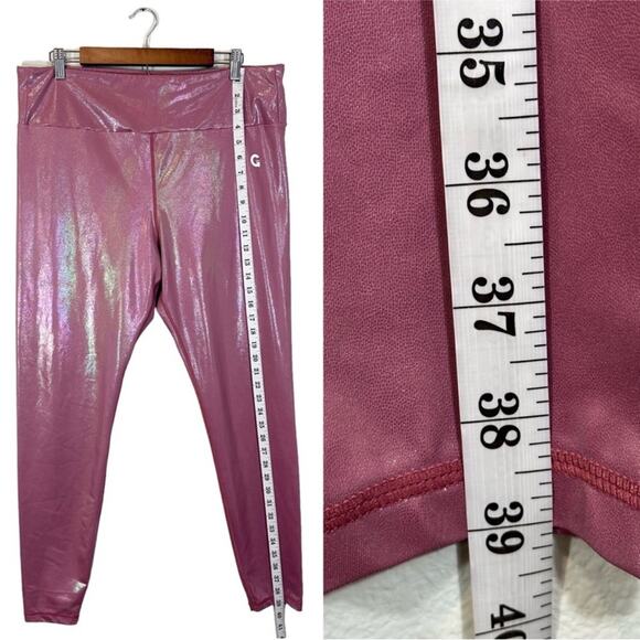 grrrl Leggings Metallic Purple/Pink Iridescent Print, Size "SAM" workout gym - Picture 15 of 15